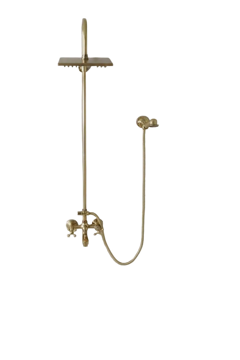 Solid Brass Rain & Handheld Shower Set
