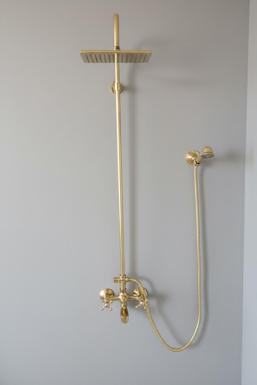 Solid Brass Rain & Handheld Shower Set