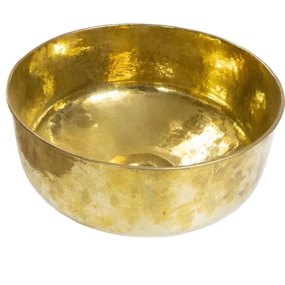 Handcrafted Antique Brass Round Vessel Sink for Elegant Bathrooms