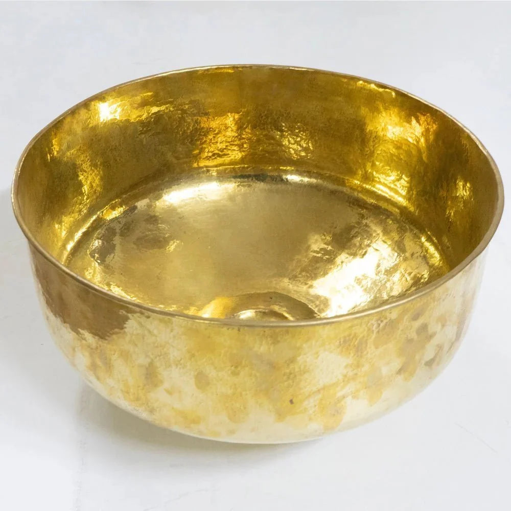 Handcrafted Antique Brass Round Vessel Sink for Elegant Bathrooms