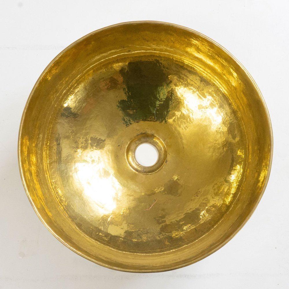 Handcrafted Antique Brass Round Vessel Sink for Elegant Bathrooms