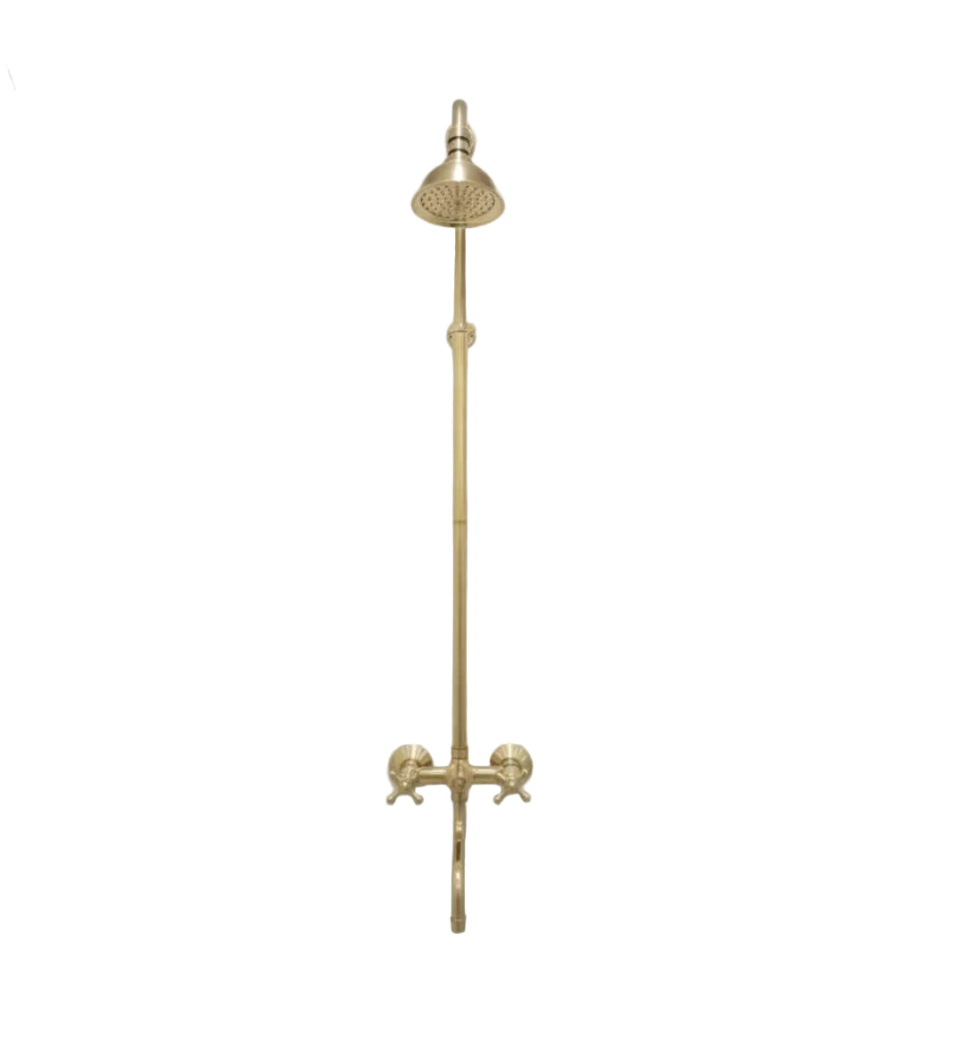 Solid Brass Shower Faucet | Handmade Unlacquered Brass Wall Mount Shower System | Vintage Style by Brasska