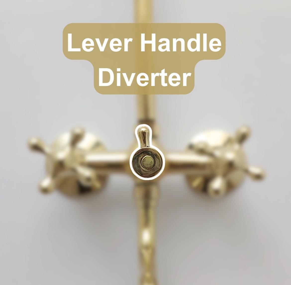 Handmade Unlacquered Brass Shower System | Moroccan Wall Mounted Rain & Hand Shower by Brasska