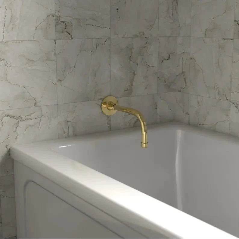 Solid Brass Wall-Mounted Bathtub Spout
