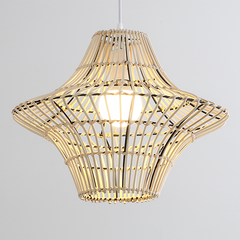 Starweave White Wicker Rattan Hanging Light