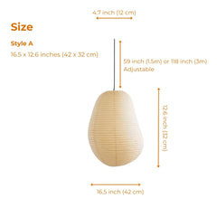 style a wabi sabi rice paper lantern pendant light size