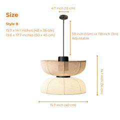 style b japanese wabi sabi farbic pendant light size