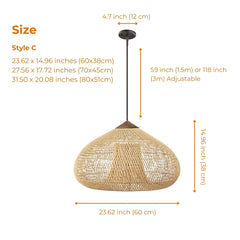 style c wabi sabi rattan wood pendant light fixtures
