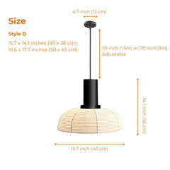 style d japanese wabi sabi farbic pendant light size