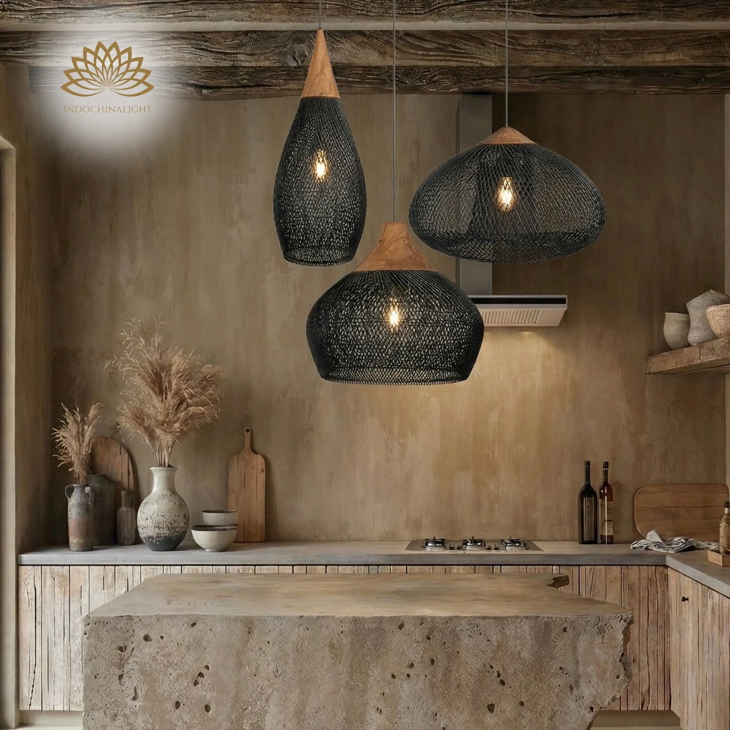 Bathari Wabi Sabi Rattan Pendant Light