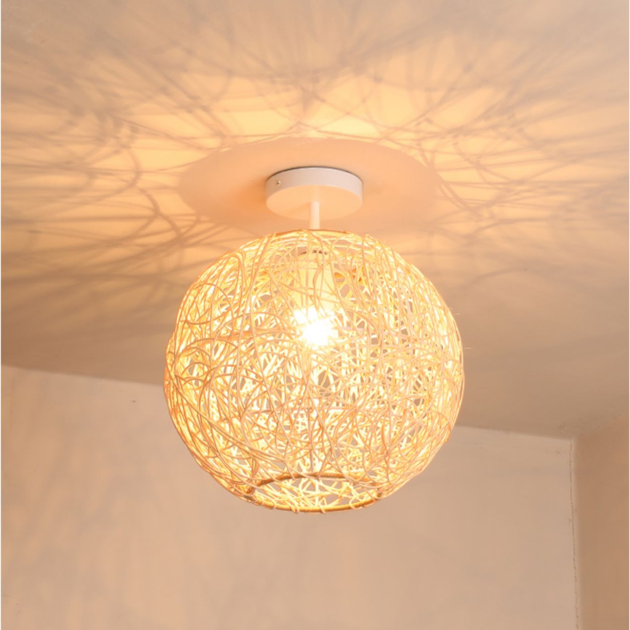 Sucada Round Rattan Ceiling Light Fixture