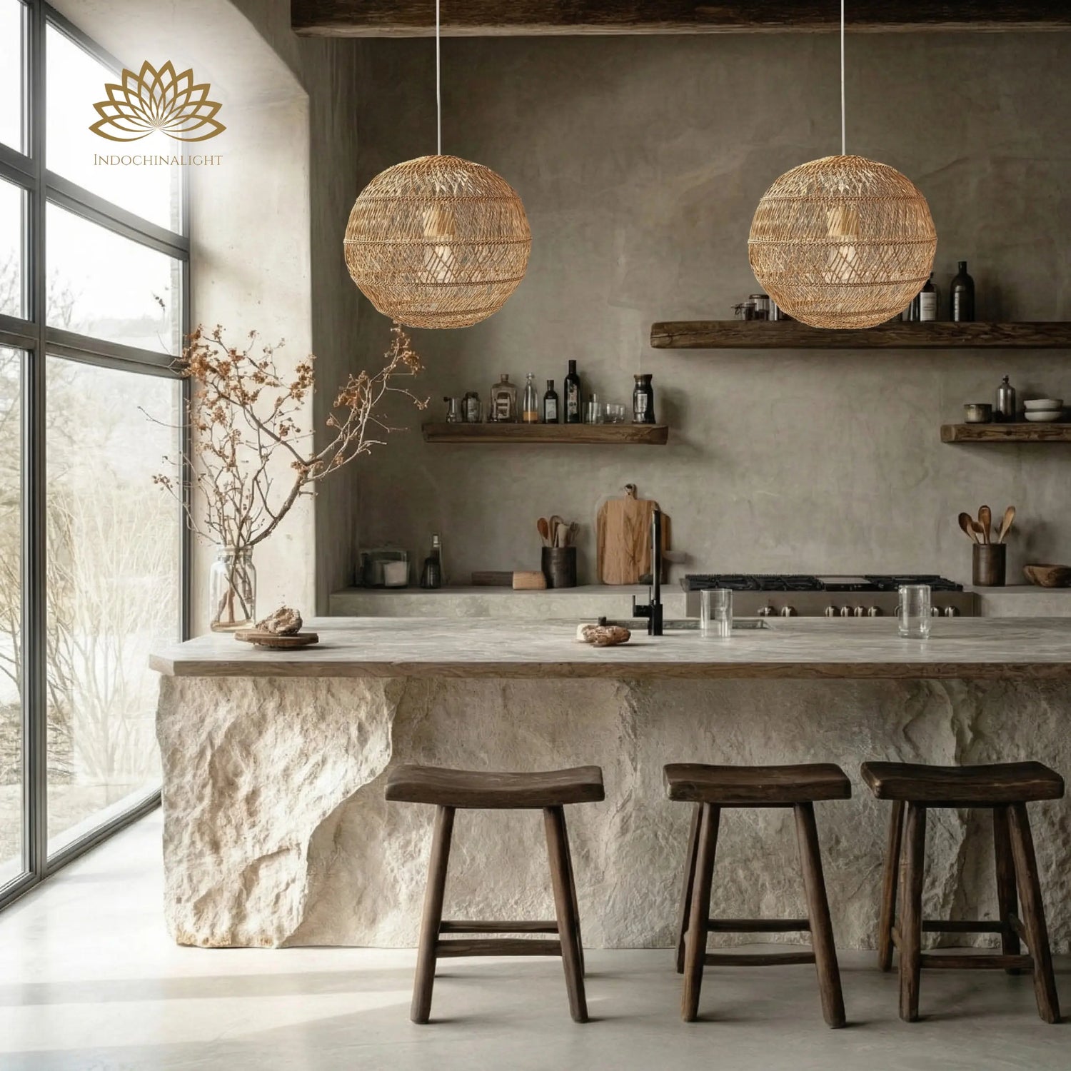 Summerland Round Rattan Pendant Light