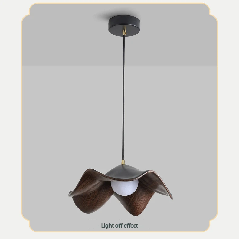 Casia Lotus Wabi Sabi Wood Pendant Light