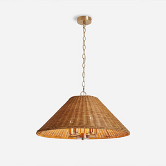 Timor rattan drum wicker pendant light