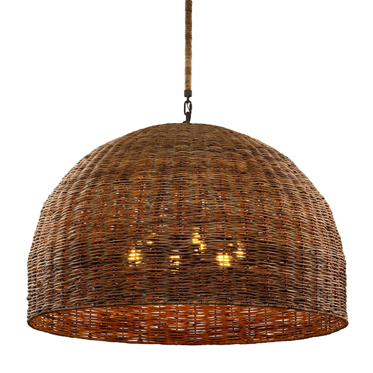 Troy Oversized Dome Wicker Rattan Pendant Light