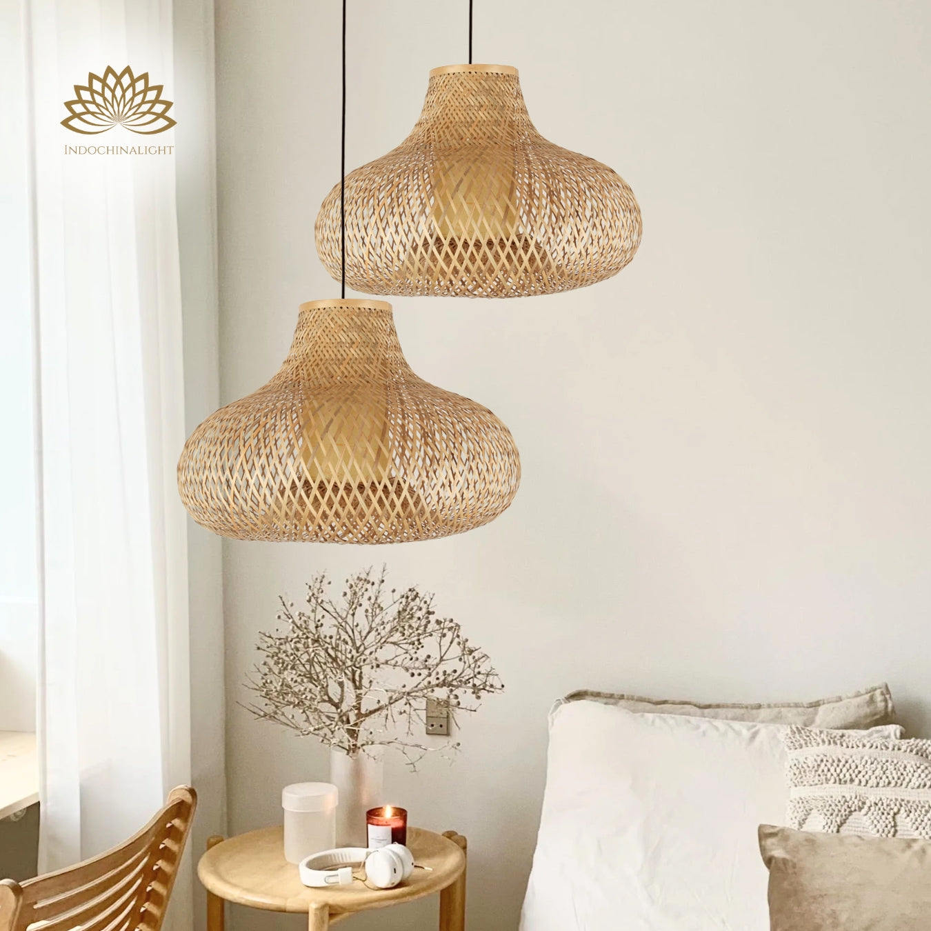 Pastoral Country Handwoven Bamboo Pendant Light Shade
