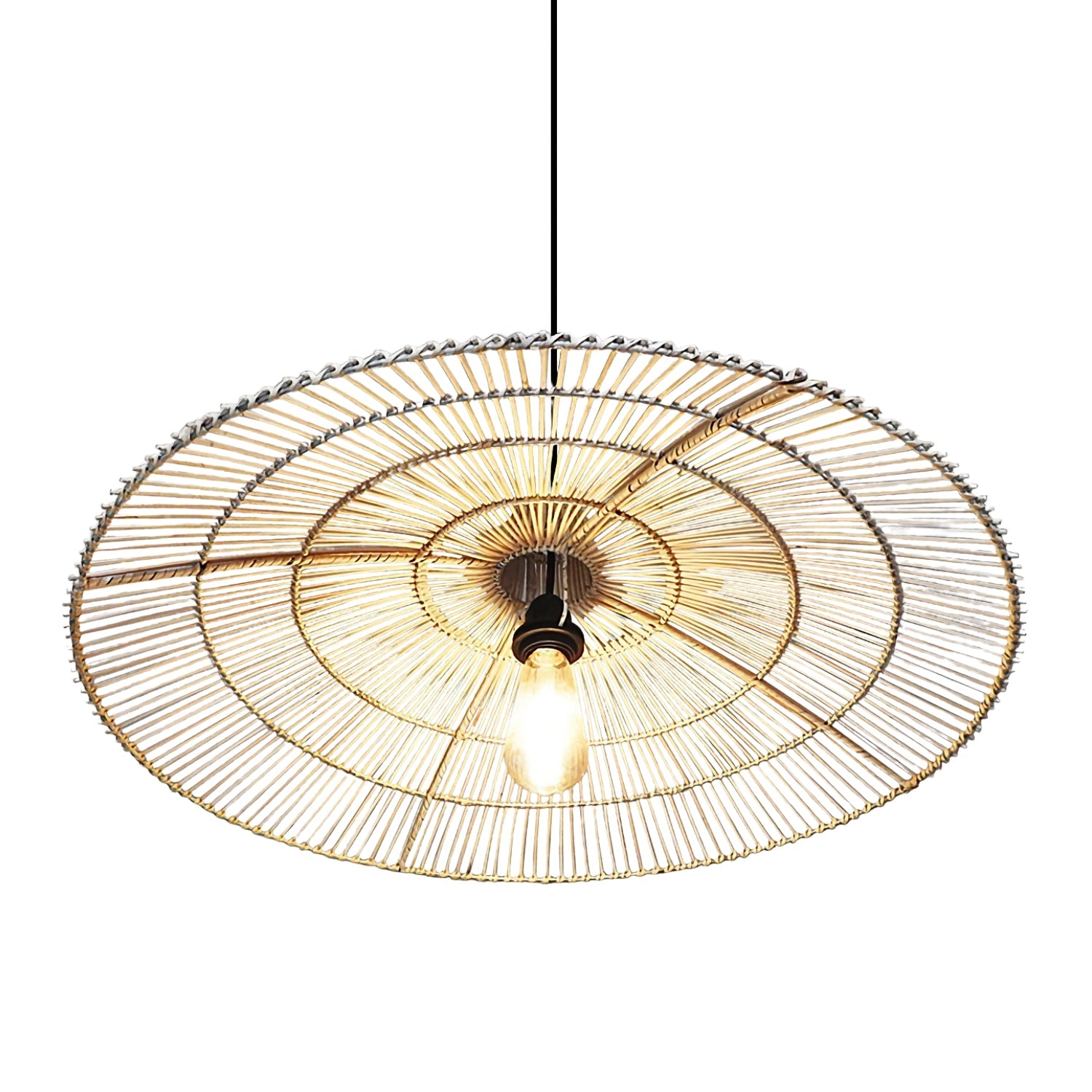Umbrella Rattan Round Pendant Light Shade
