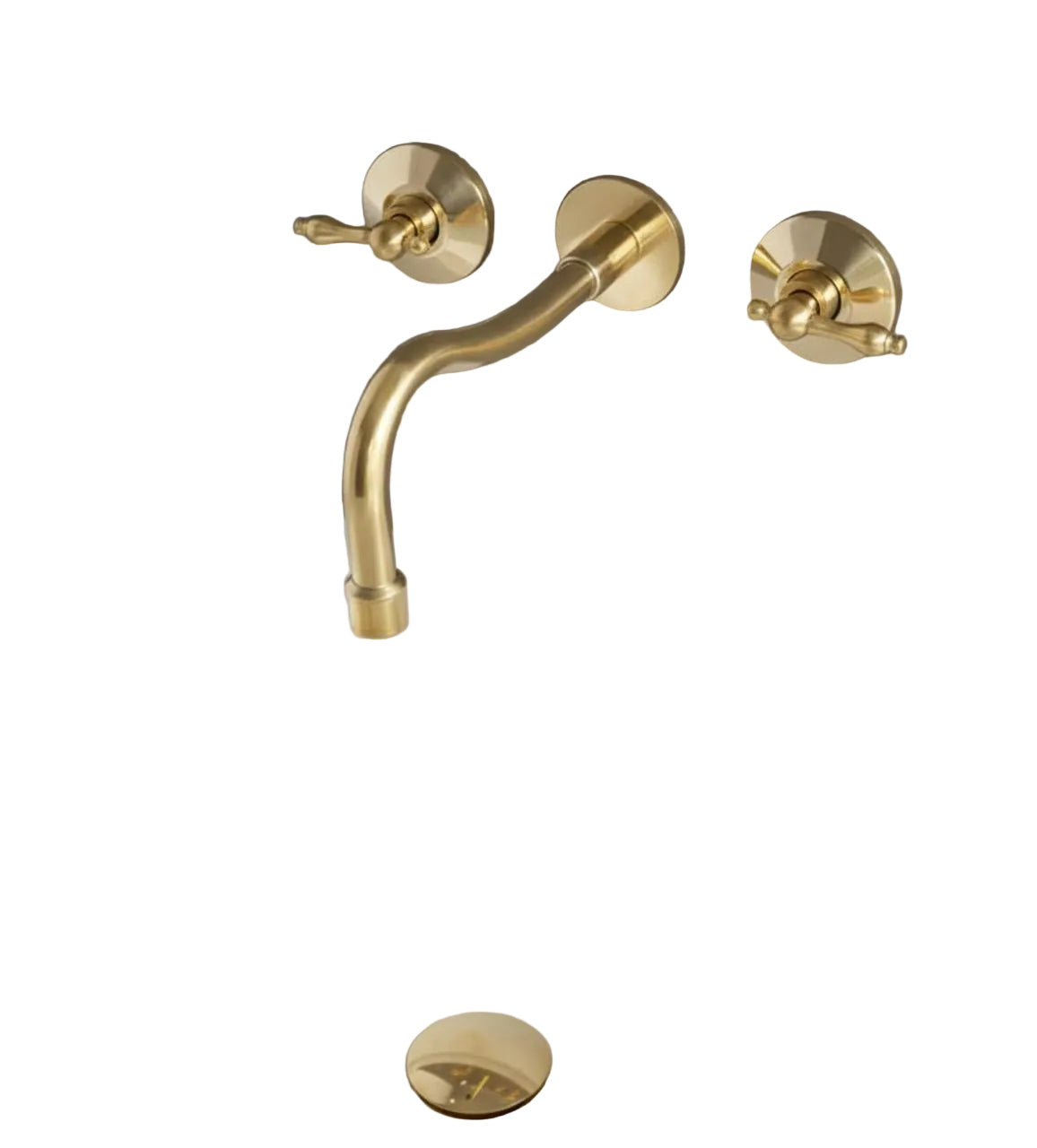 Unlacquered Brass Bathroom Faucet: 3-Hole Widespread Sink, Solid Brass