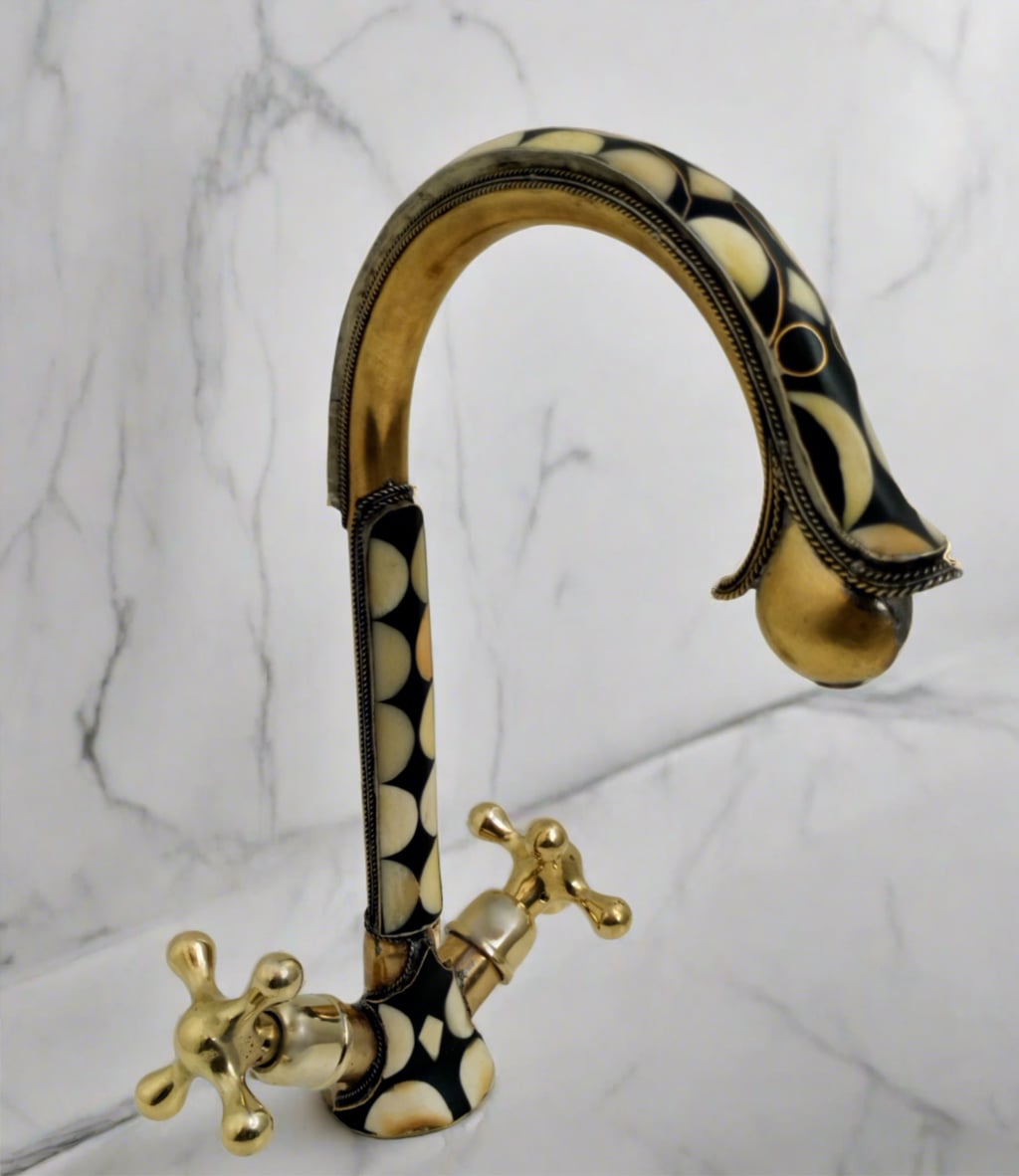Bathroom Faucet with Brass & Resin