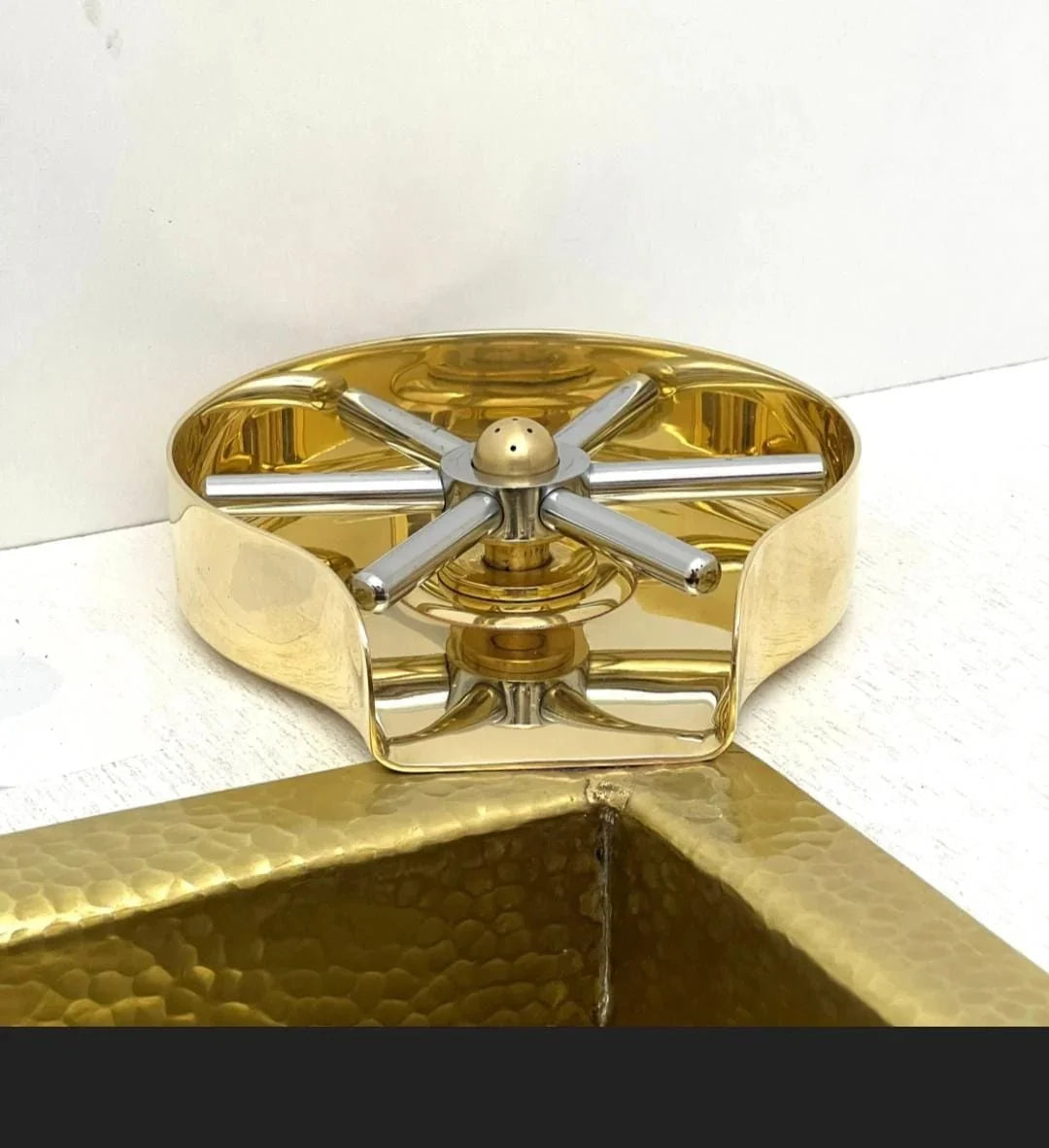 Unlacquered Brass Glass Rinser for Kitchen and Bar