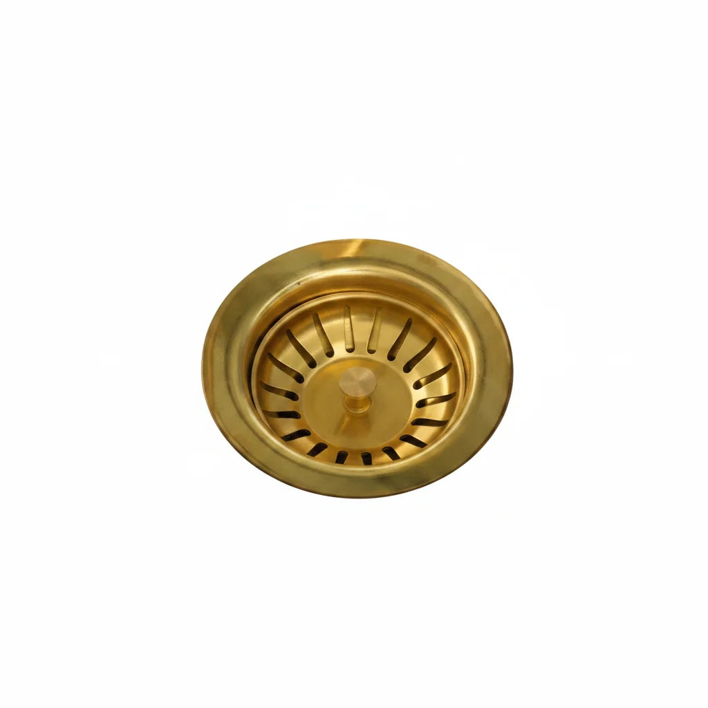 Unlacquered Brass Kitchen Sink Strainer – Handmade Basket Flange
