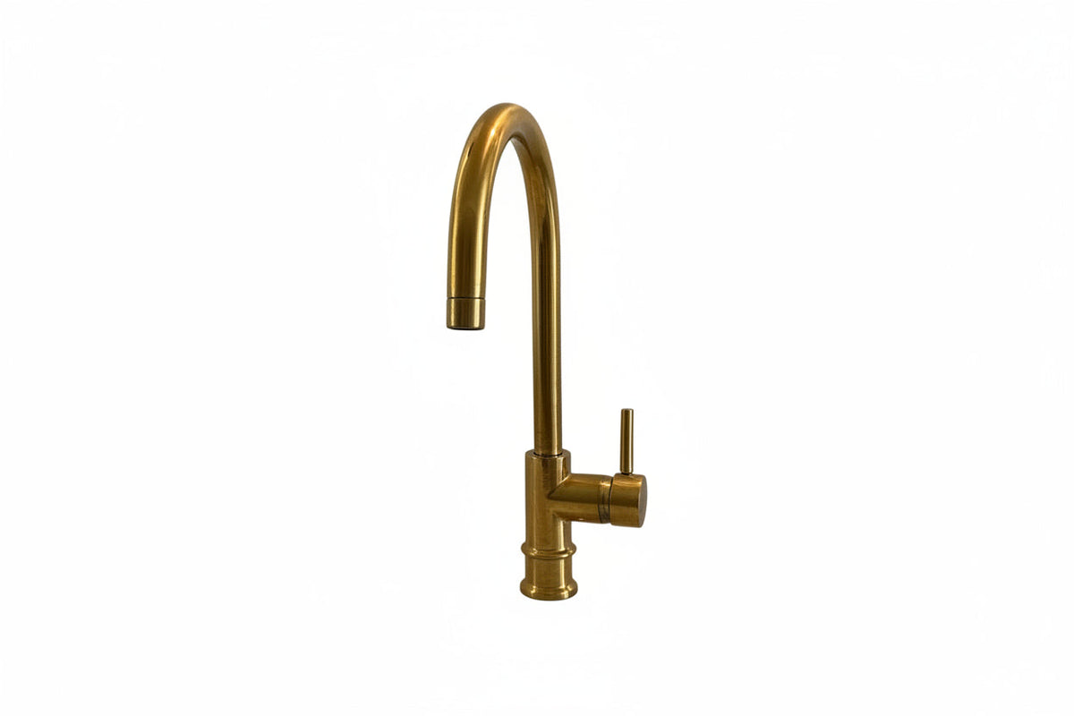 Unlacquered Brass Single hole bathroom sink faucet