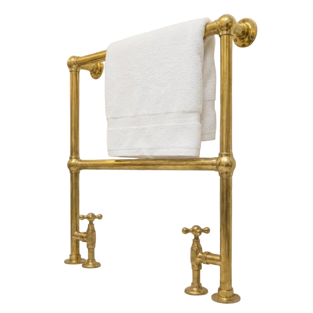Unlacquered Brass Traditional Towel Warmer and Radiator