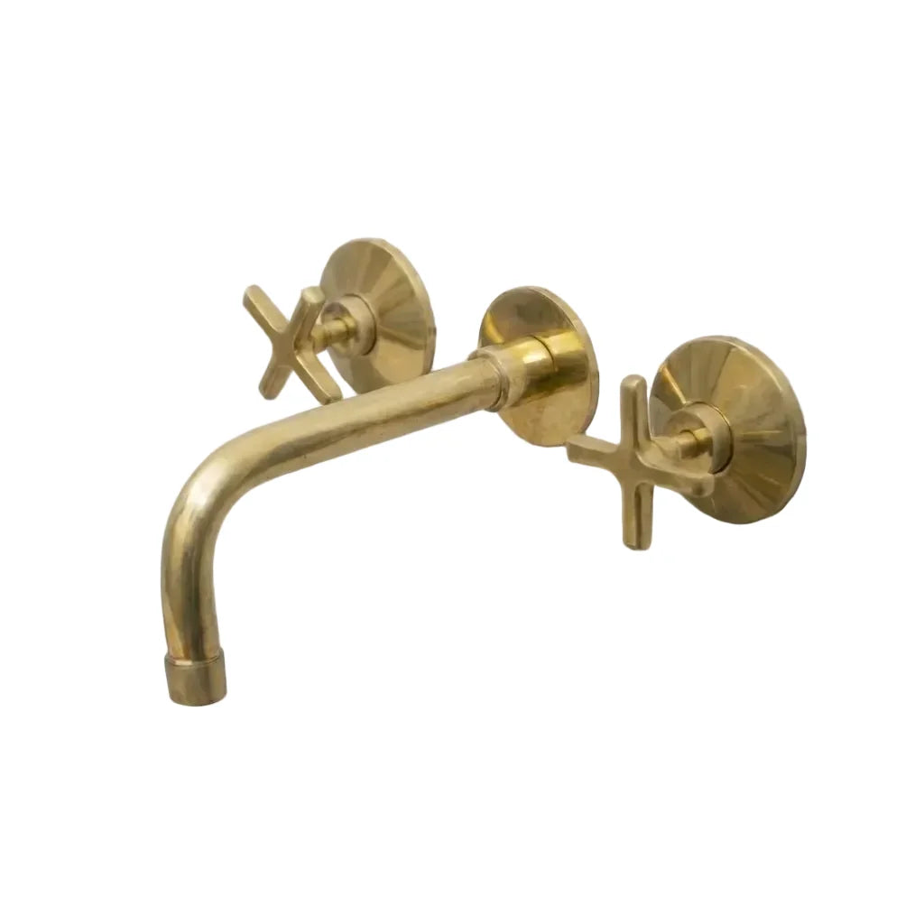 Unlacquered Brass Wall Mounted Bath Faucet