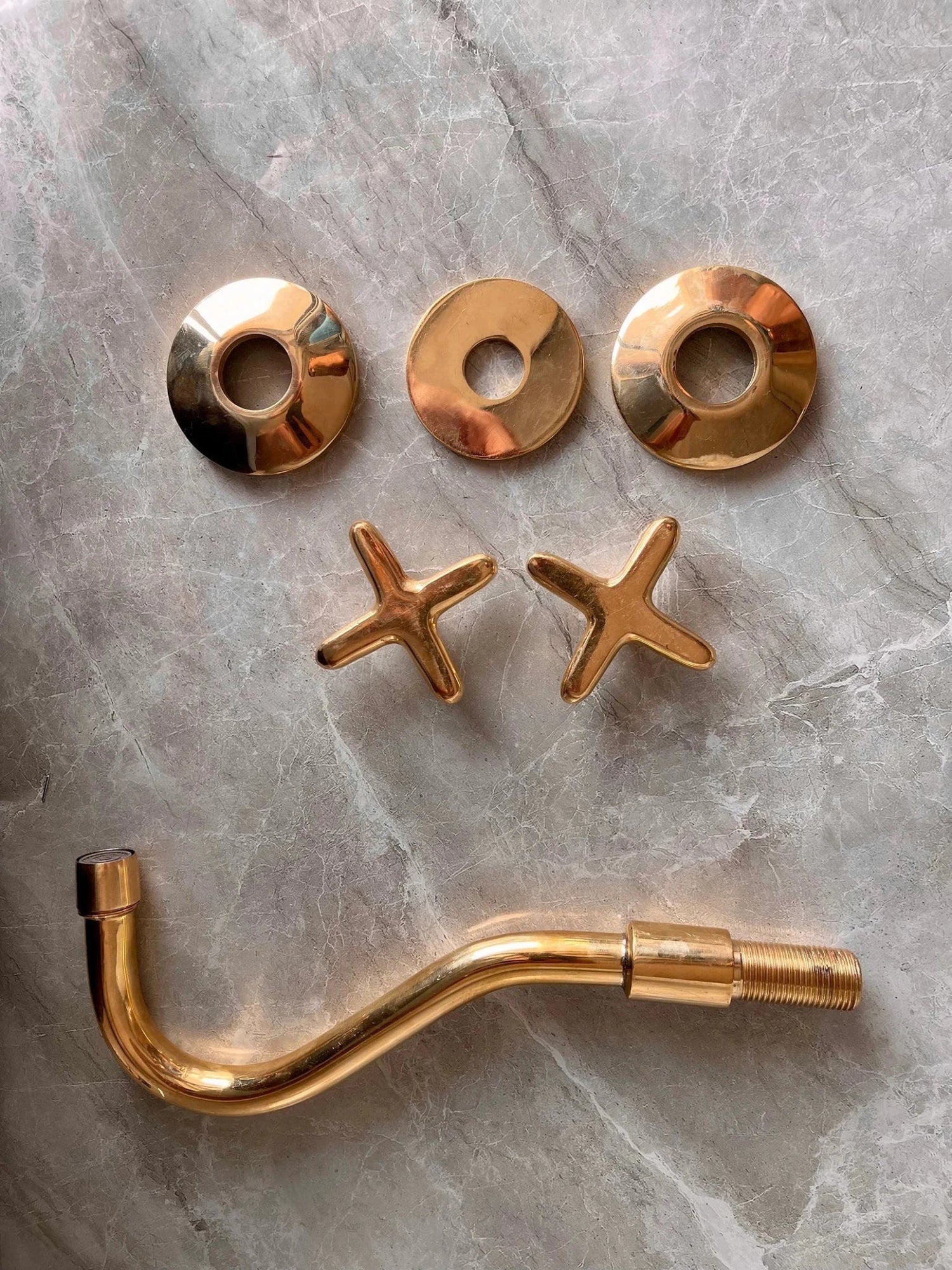 Unlacquered Brass Wall Mounted Bathroom Faucet - Elegant Vanity Tap