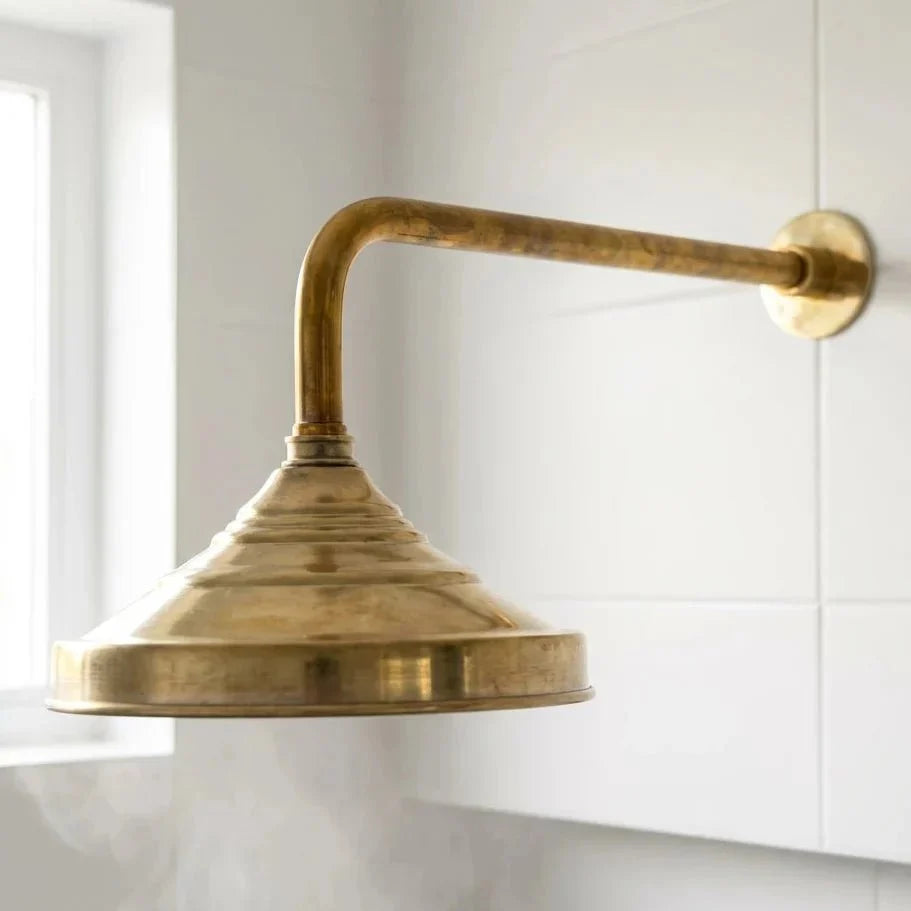 Unlacquered Brass Wall Mounted Rainfall Shower Head