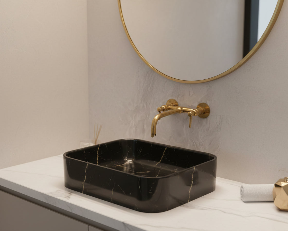 Wall Mounted Brass Faucet - Unlacquered Brass Bathroom Faucet