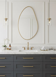 Varaudu Asymmetrical Brass Mirror Irregular Brass Frame Mirror 369099676 - Antique Brass Bathroom Mirror, Vanity Wall Decor