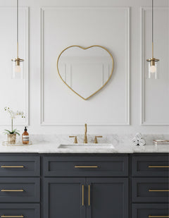 Varaudu Handmade Brass Golden Heart Brass Mirror 369099712 - Antique Brass Bathroom Mirror, Vanity Wall Decor