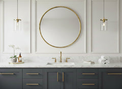 Varaudu Gold Brass Circle Mirror Unlacquered Brass Mirror 369099656 - Antique Brass Bathroom Mirror, Vanity Wall Decor