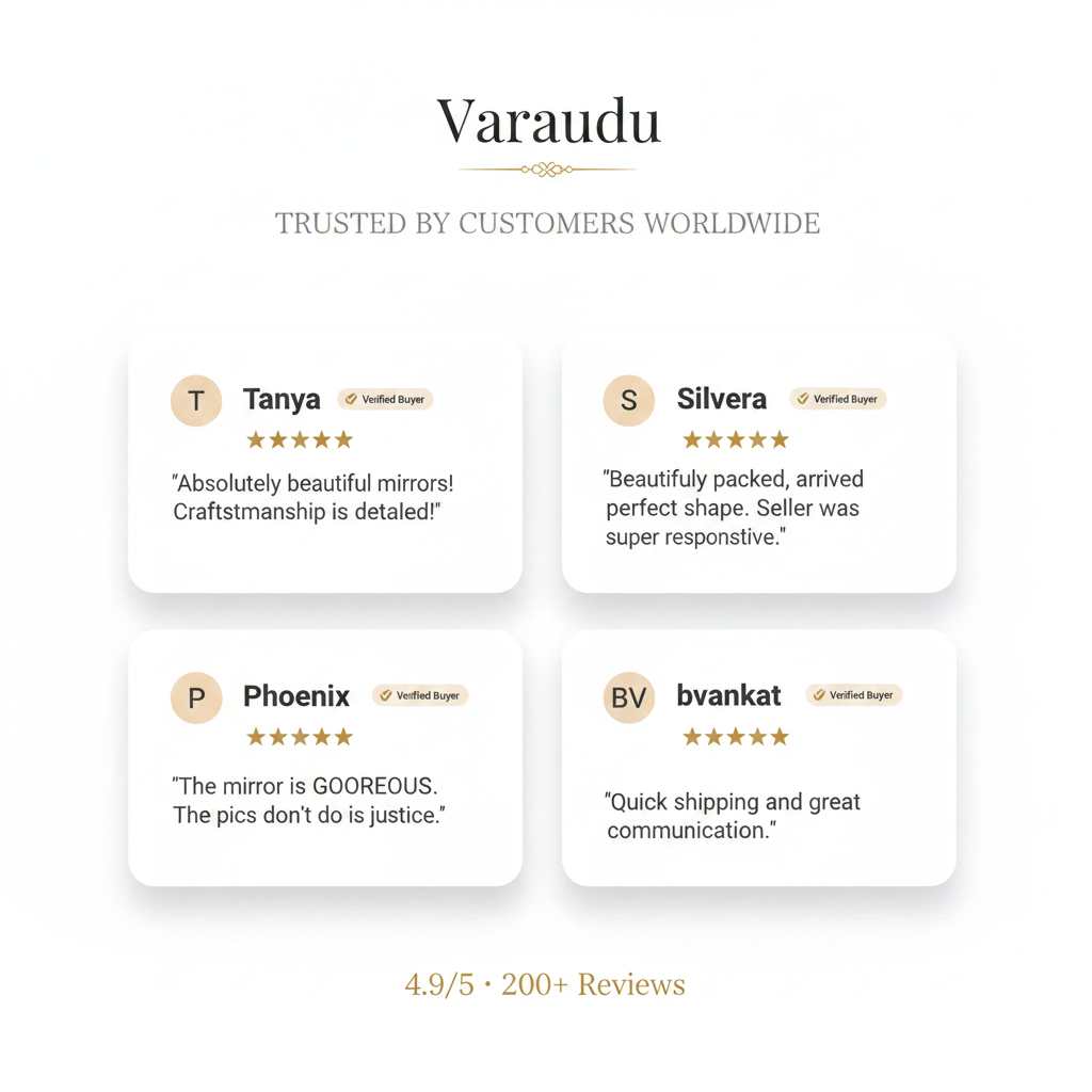 Varaudu Arch Top Shield Bathroom Brass Mirror - Antique Brass Bathroom Mirror, Vanity Wall Decor