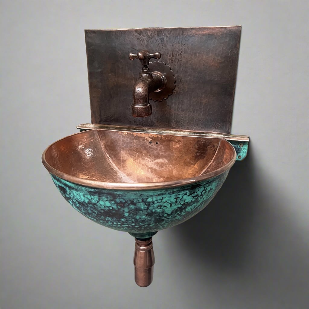 Copper Round Wall Hung Sink