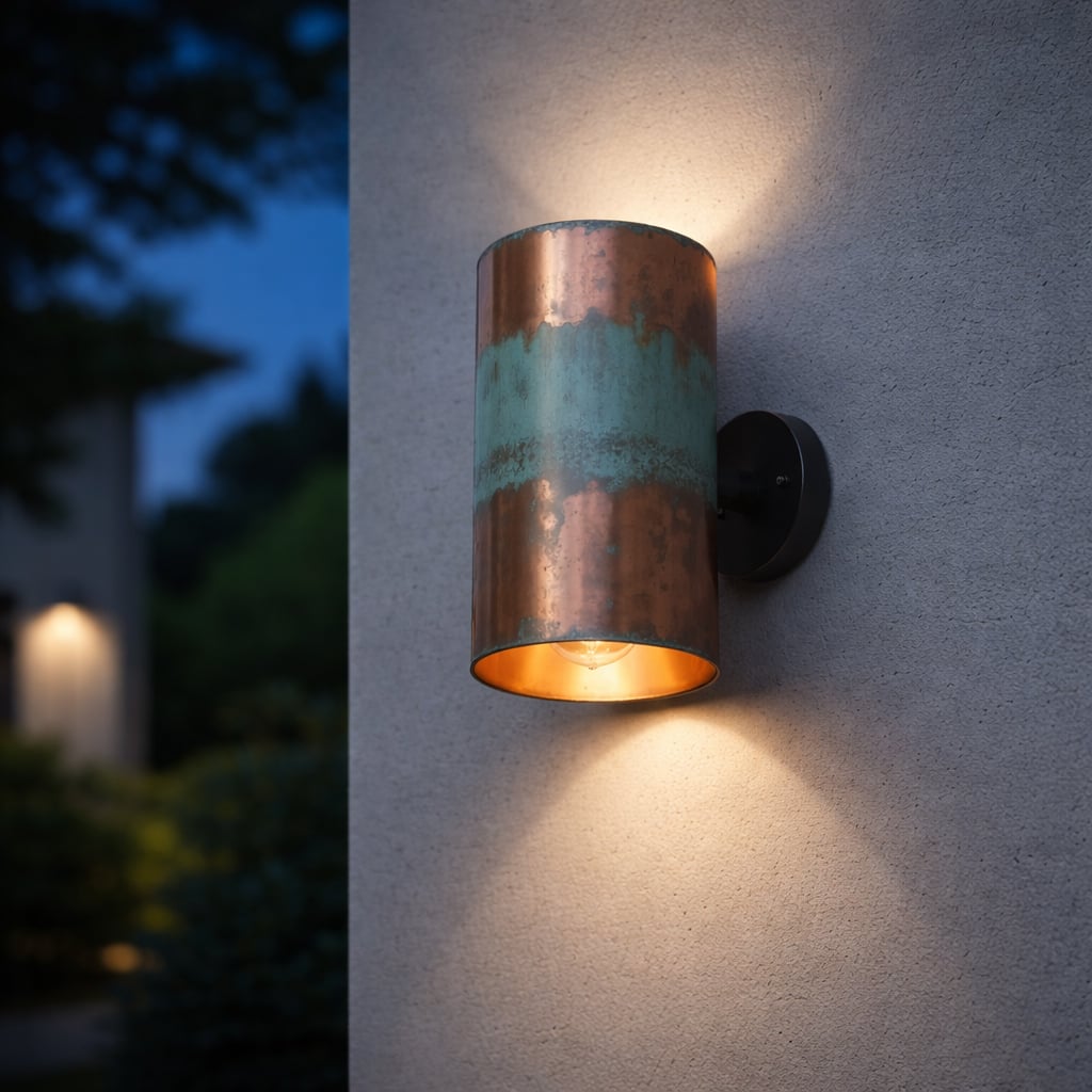 Cylinder Patina Copper Wall Sconce