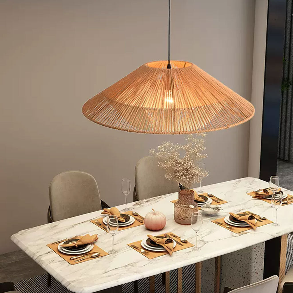 Vintage Wabi Sabi Hemp Rope Pendant Light