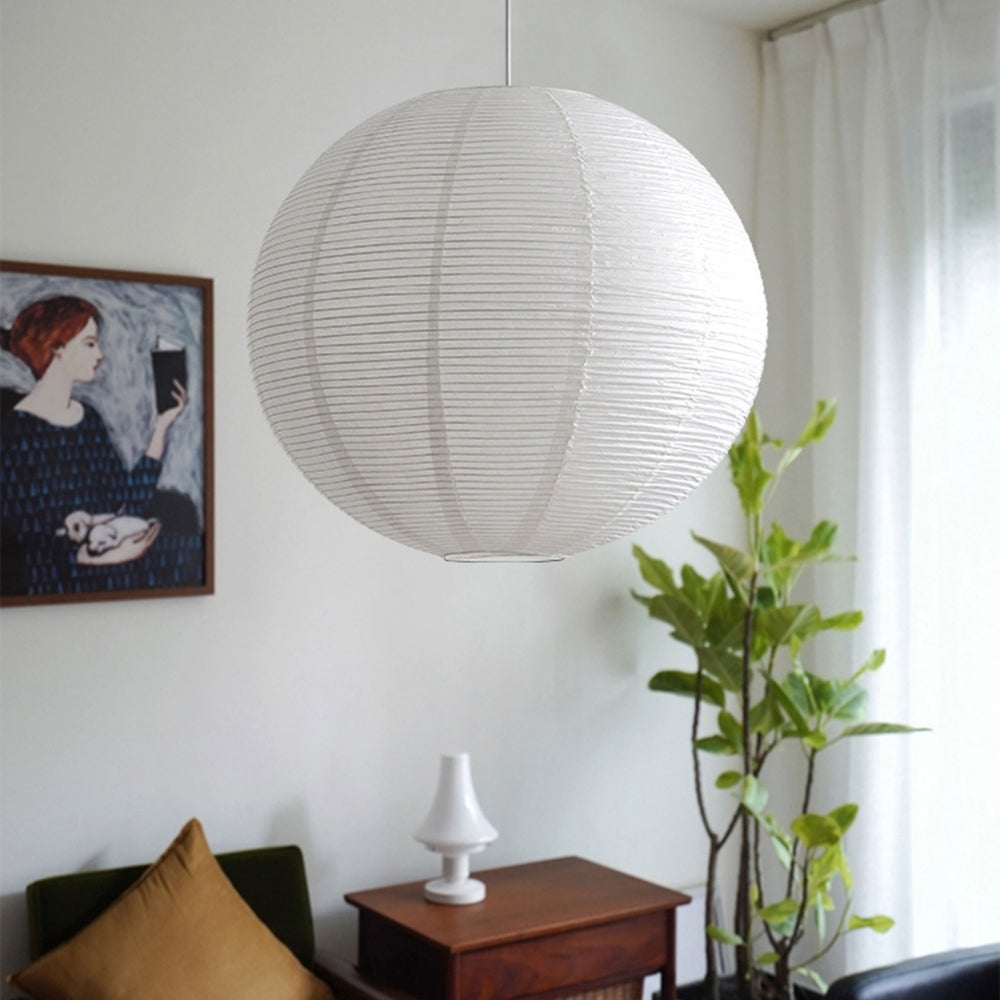 Japanese Wabi Sabi Rice Paper Ball Pendant Light