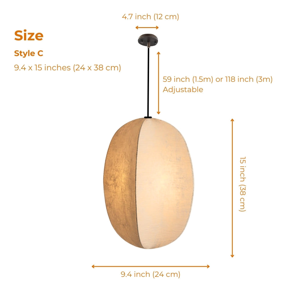 wabi sabi silk lantern pendant light size c 