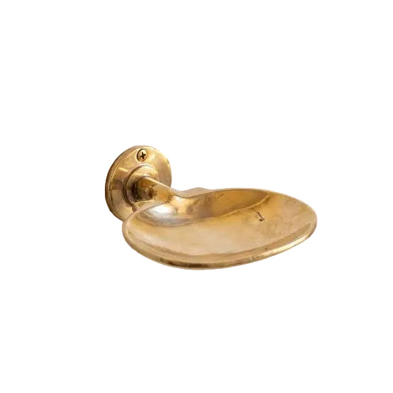 Unlacquered Brass Wall-Mounted Soap Dish with Vintage Charm