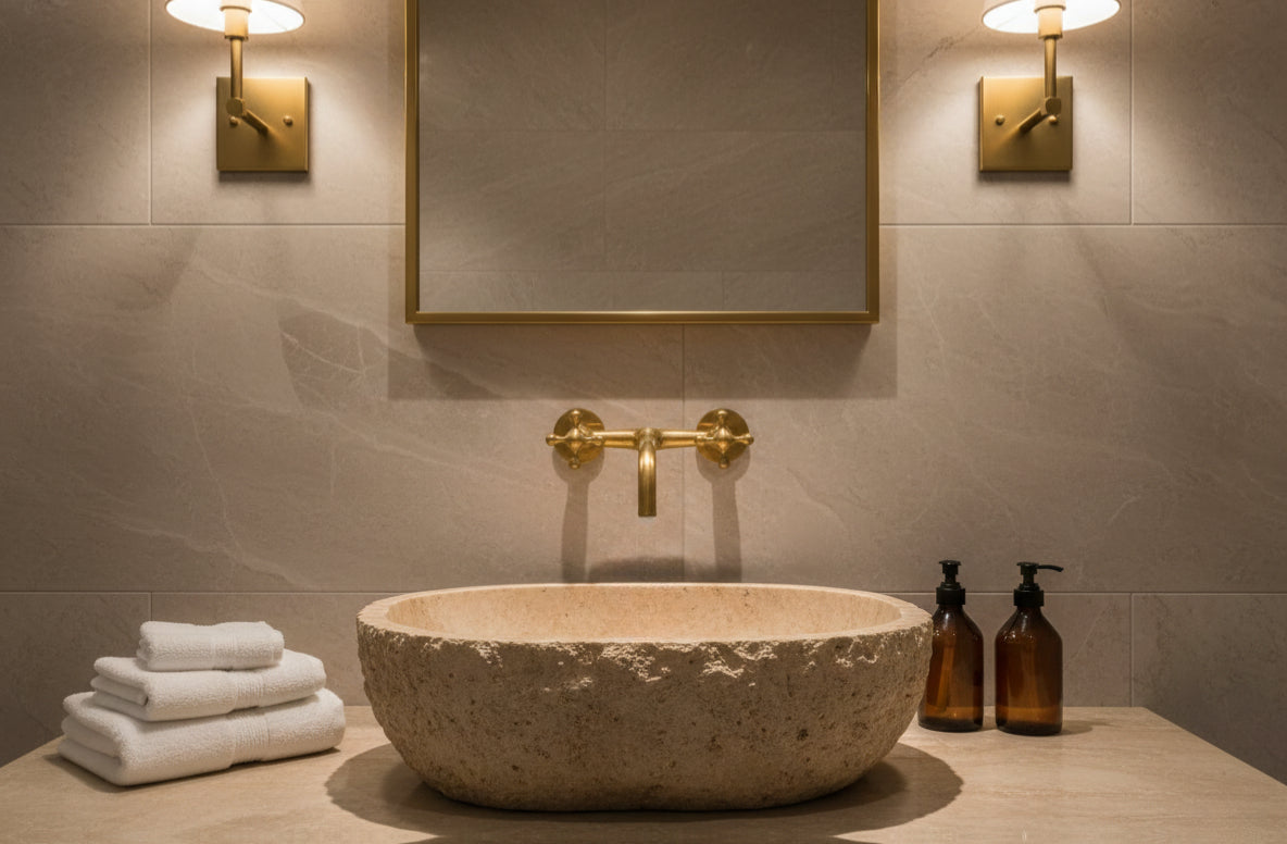 Unlacquered Brass Bathroom Faucet - Wall Mounted Faucet
