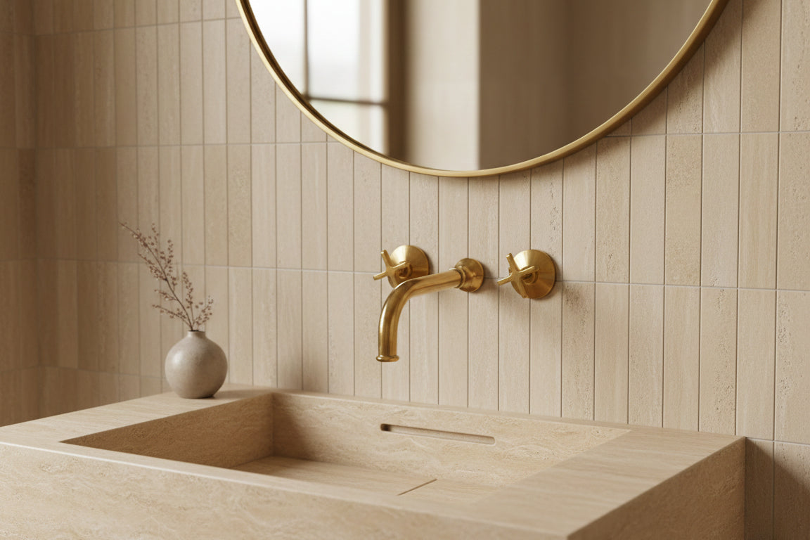 Wall Mounted Faucet - Unlacquered Bathroom Faucet With Rough in Valve