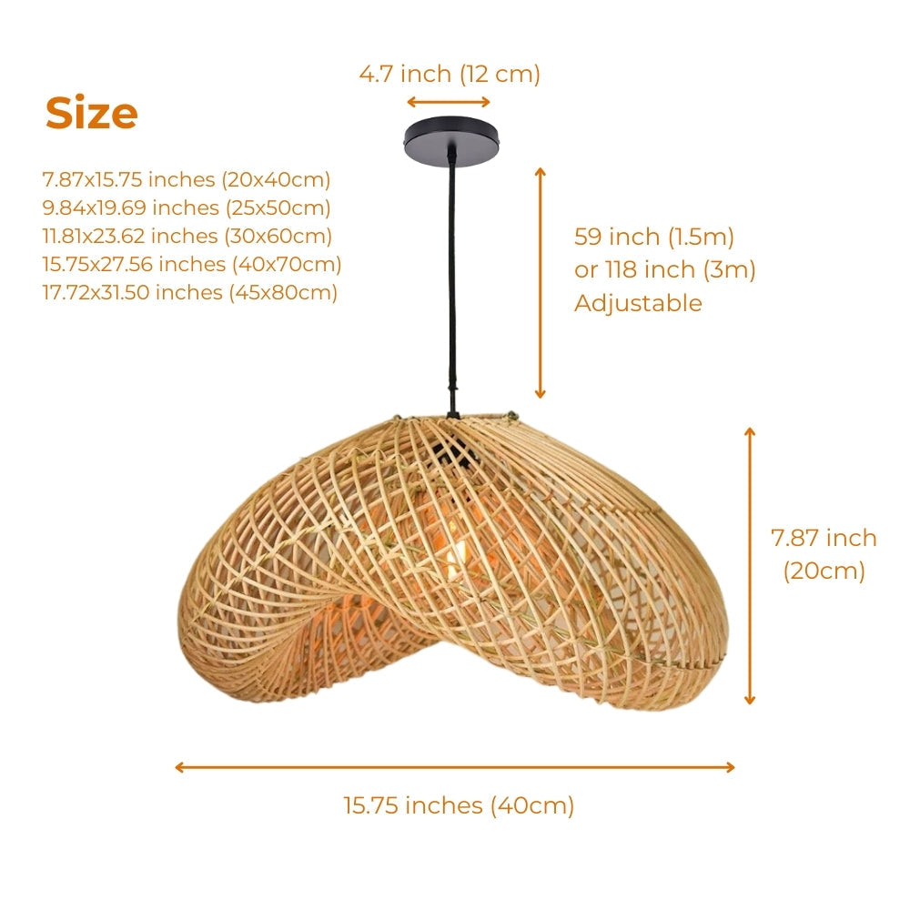 Generis Wabi Sabi Wave Rattan Pendant Light