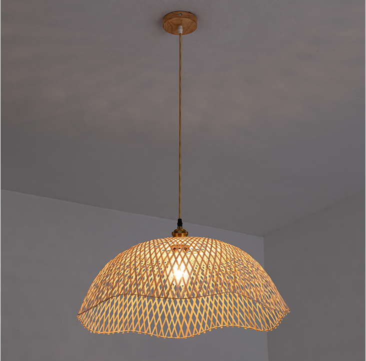 Chenkui Scallop Woven Bamboo Pendant Light Shade