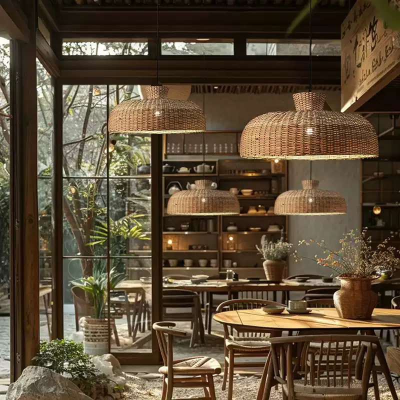 Shihadi Wicker Bamboo Pendant Light