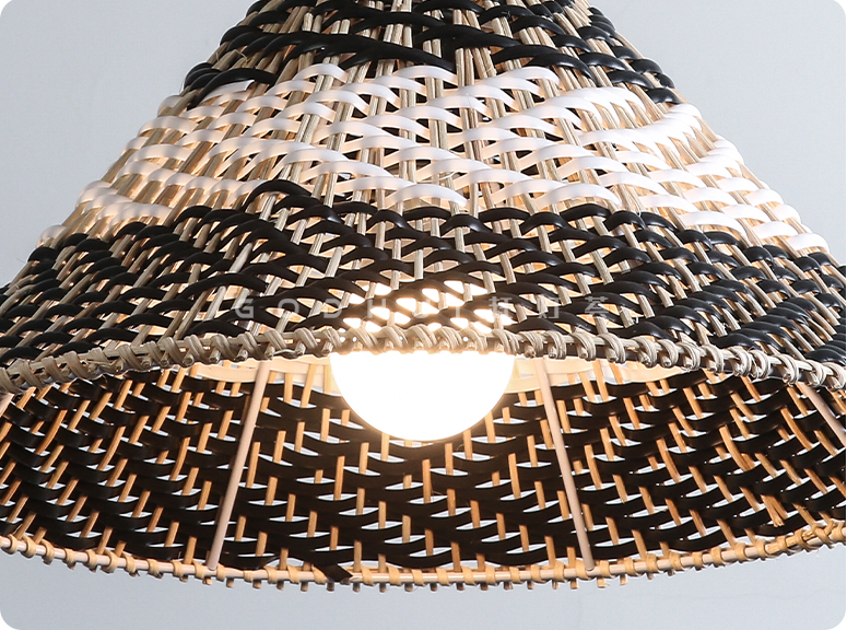 Twirlanda Rattan Black Wicker Pendant Light