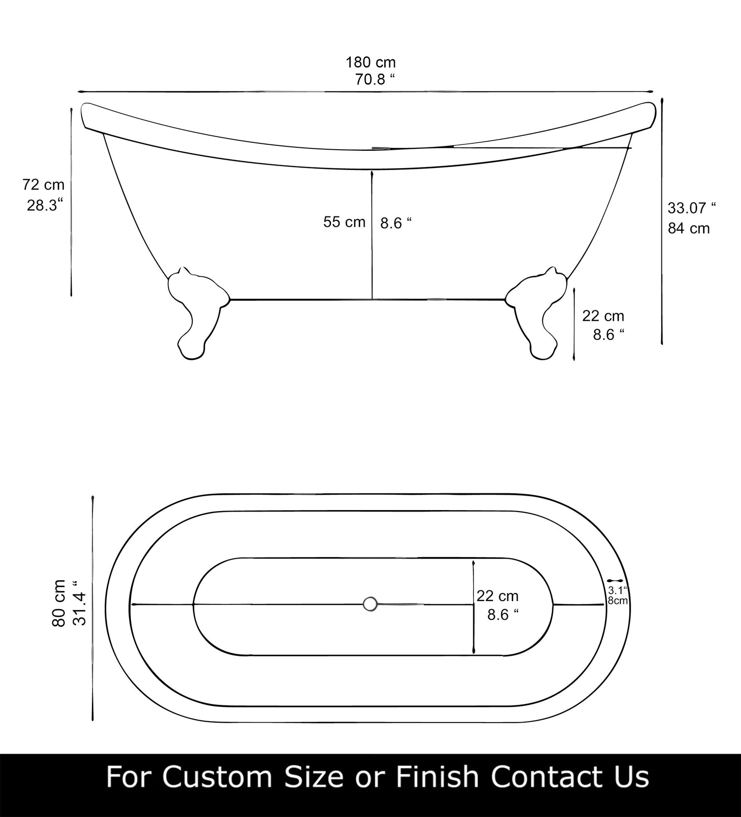 Vintage Clawfoot Copper Bathtub Bathroom