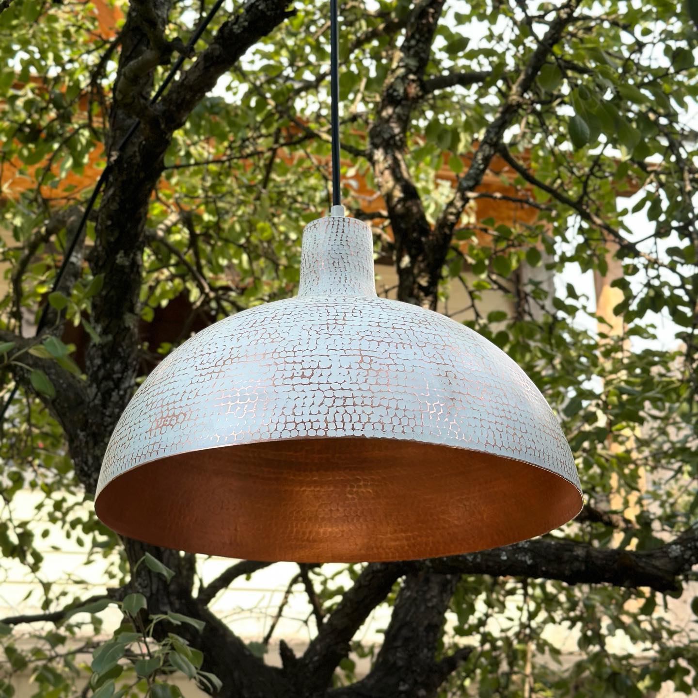Copper Ceiling Light Shades - White Kitchen Island Lighting - Xira 
