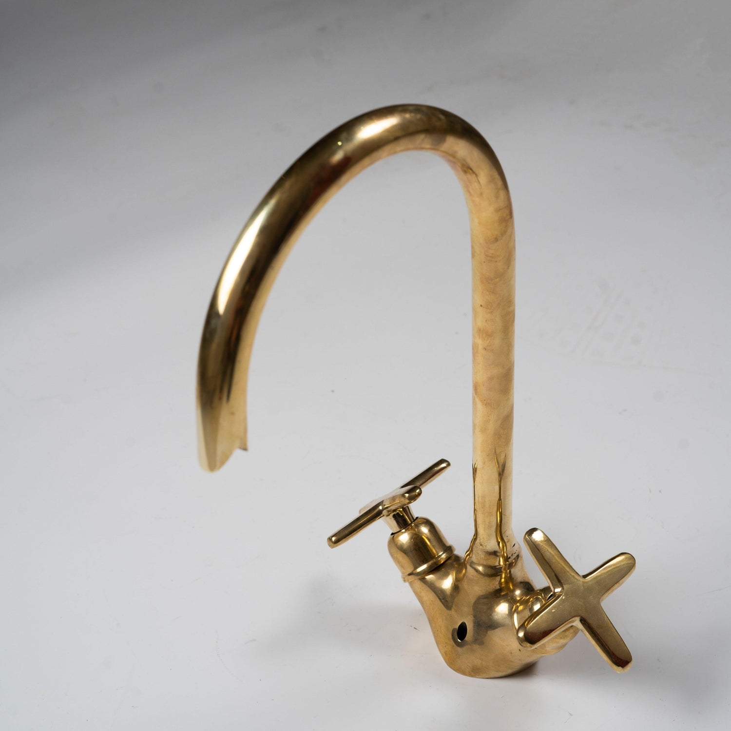Unlacquered Brass Gooseneck Bathroom Sink FaucetArtistry of Handmade Unlacquered Brass Faucet | Best Deals